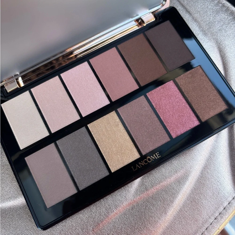 NWT Lancôme 12 Neutral Eyeshadow Palette Rose Gold Pink Brown Smoky Glam Makeup